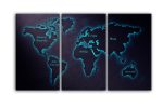 Třídílný obraz mapa světa Třídílný obraz mapa světa