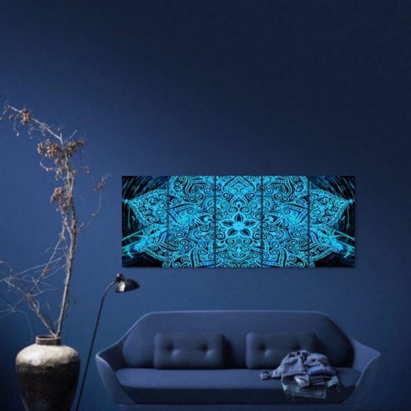 Vícedílný obraz – Modrá mandala v prostoru Vícedílný obraz – Modrá mandala v prostoru