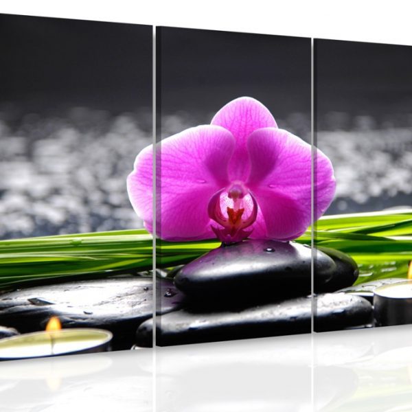 Vícedílný obraz – Orchidej při svíčkách Vícedílný obraz – Orchidej při svíčkách