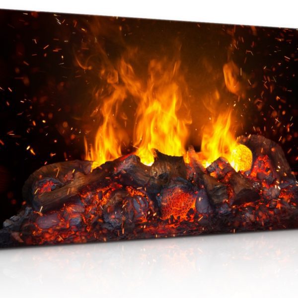 Obraz hořící dřevo a jiskry Obraz hořící dřevo a jiskry