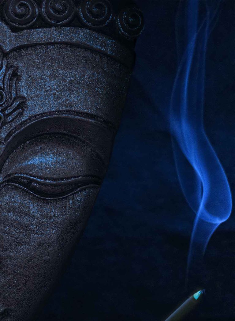 Obraz meditující Buddha – modrý Obraz meditující Buddha – modrý