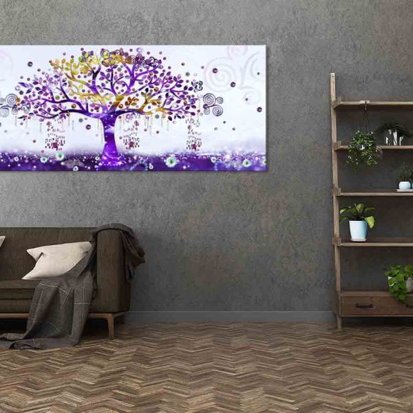 Obrazy malovaný abstraktní strom fialový Obrazy malovaný abstraktní strom fialový