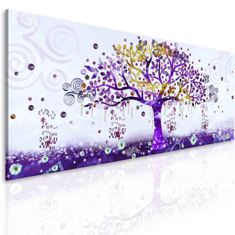 Obrazy malovaný abstraktní strom fialový Obrazy malovaný abstraktní strom fialový