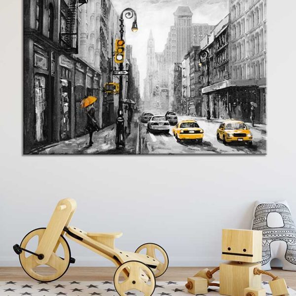 Obraz newyorská ulice žlutá Obraz newyorská ulice žlutá