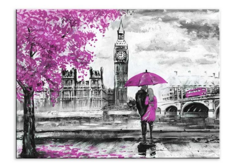 Obraz londýnská procházka fialová Obraz londýnská procházka fialová