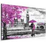 Obraz londýnská procházka fialová Obraz londýnská procházka fialová