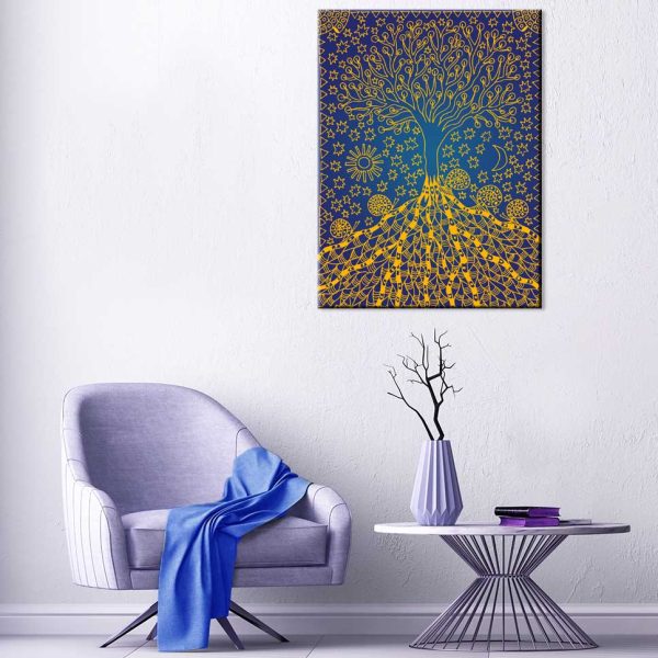 Obraz modrozlatý kouzelný strom Obraz modrozlatý kouzelný strom