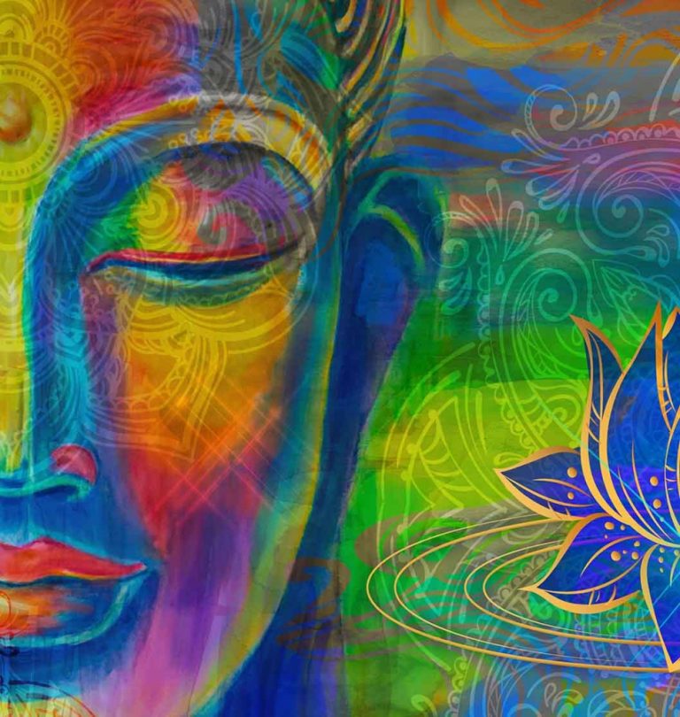 Abstraktní obraz barevný Buddha Abstraktní obraz barevný Buddha