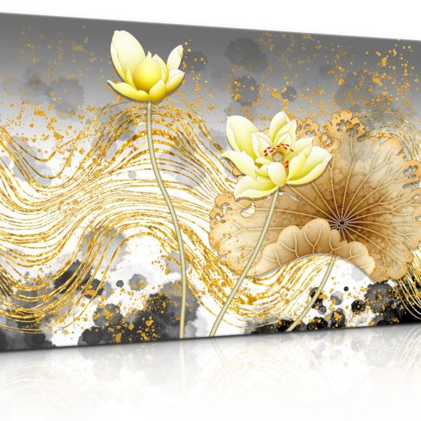 Obraz Květy ve zlatých tazích Obraz Květy ve zlatých tazích