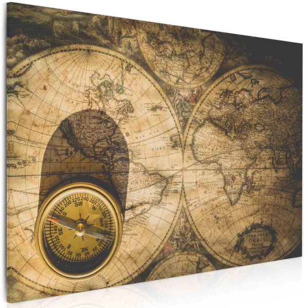 Obraz Kompas na mapě Obraz Kompas na mapě