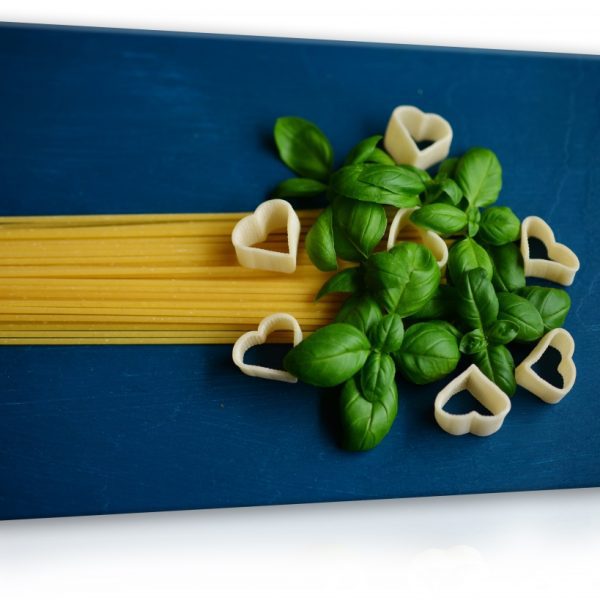 Obraz Těstoviny s bazalkou – ITÁLIE Obraz Těstoviny s bazalkou – ITÁLIE