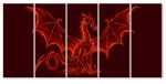 Pětidílný obraz ohnivý drak Pětidílný obraz ohnivý drak