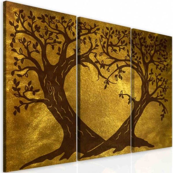 Obraz zlaté srdcové stromy Obraz zlaté srdcové stromy