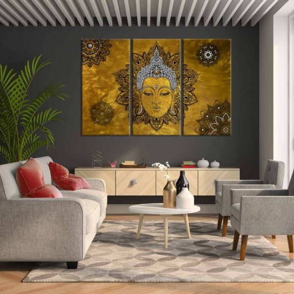 Obraz mandala žlutý Buddha Obraz mandala žlutý Buddha