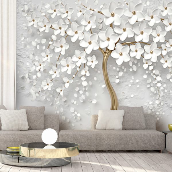 3D tapeta bílý strom s květy 3D tapeta bílý strom s květy