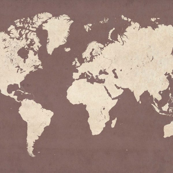 Tapeta mapa světa hnědá Tapeta mapa světa hnědá