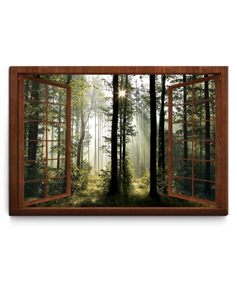Obraz – Okno v ranním lese Obraz – Okno v ranním lese