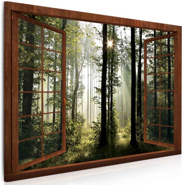 Obraz – Okno v ranním lese Obraz – Okno v ranním lese