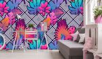 Tapeta Exotické listy s ornamenty Tapeta Exotické listy s ornamenty