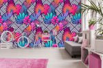 Tapeta Exotické listy s ornamenty Tapeta Exotické listy s ornamenty